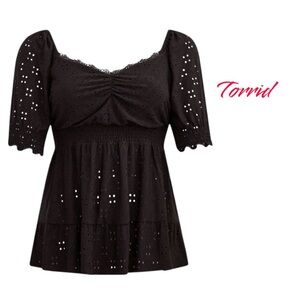 Torrid Eyelet Sweetheart Top